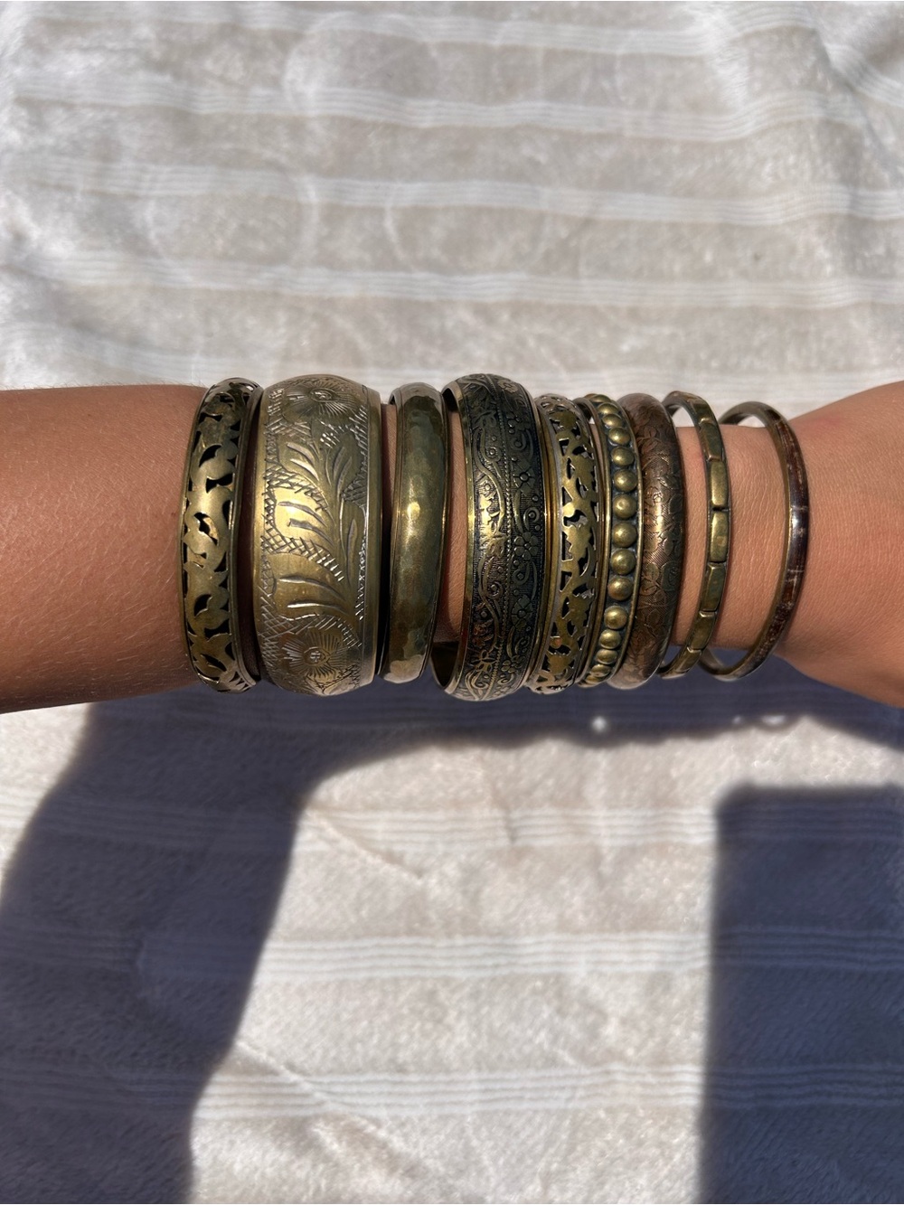 Vintage Brass/Metal stackable Bengals / Bracelets